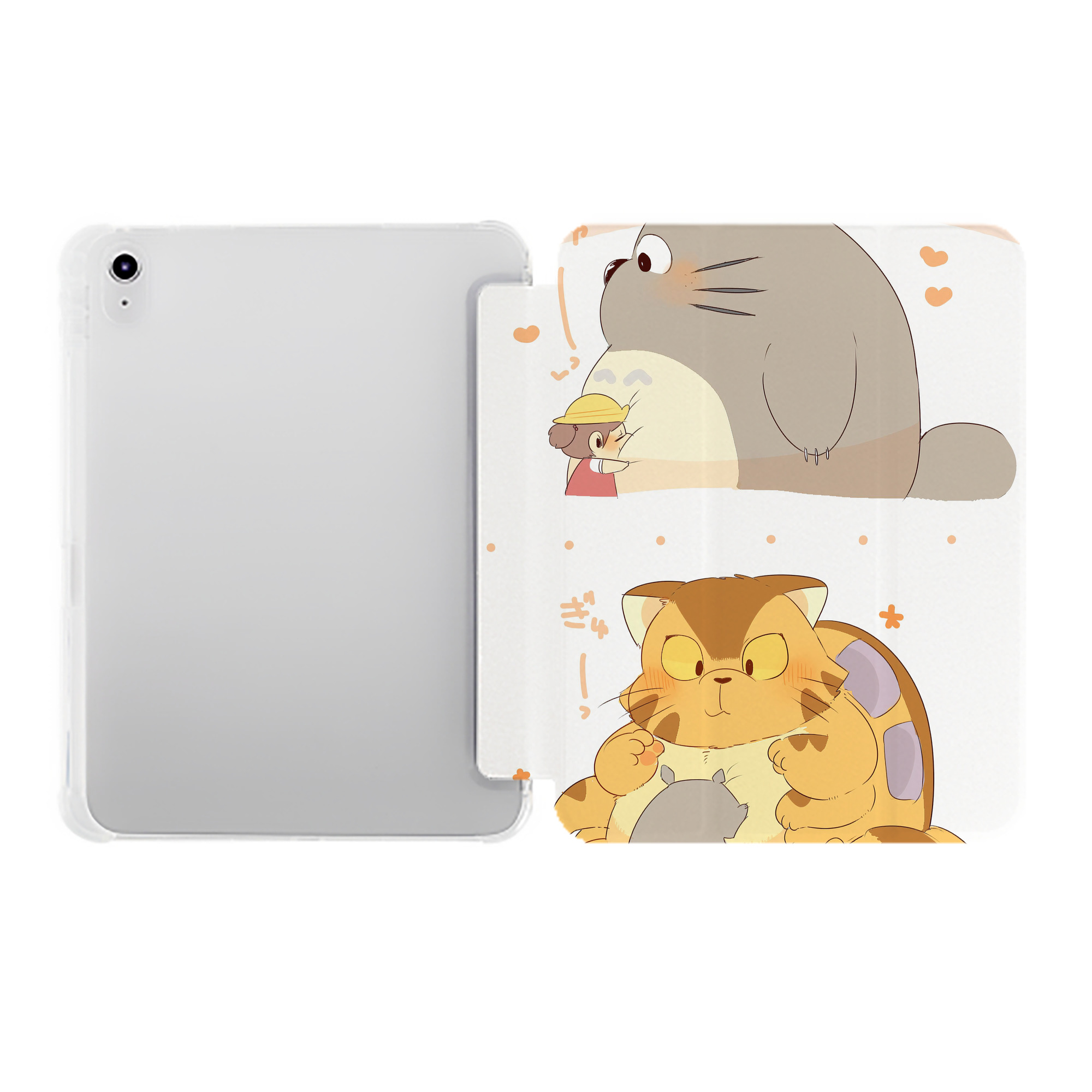 （画像用） となりのトトロ 草壁メイ 草壁サツキ My Neighbor Totoro Satsuki Kusakabe Mei Kusakabe IPad ケース ペン収納付き 三つ折りスタンド PUレザー×シリコン 対応機種9.5/10.5/10.9インチ